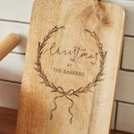 Personalised Engraved 'Christmas At' Wood Serving Board
