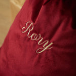 Personalised Medium Script Velvet Gift Bag