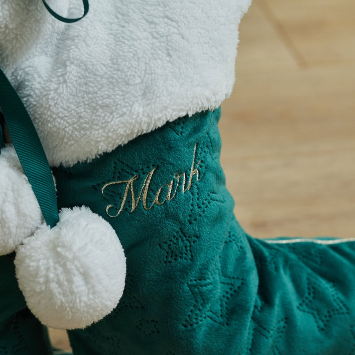 Personalised Green Velvet Stocking