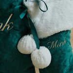 Personalised Green Velvet Stocking