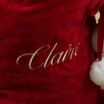 Personalised Embroidered Name Red Velvet Christmas Sack