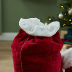 Personalised Embroidered Name Red Velvet Christmas Sack