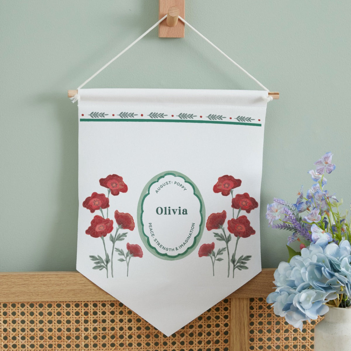 Personalised Birth Flower Wall Hanging