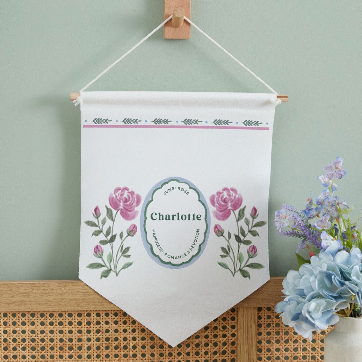 Personalised Birth Flower Wall Hanging