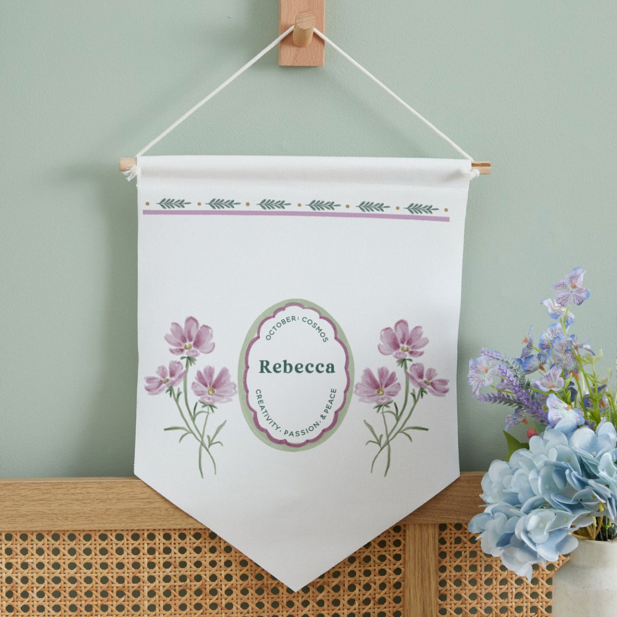 Personalised Birth Flower Wall Hanging