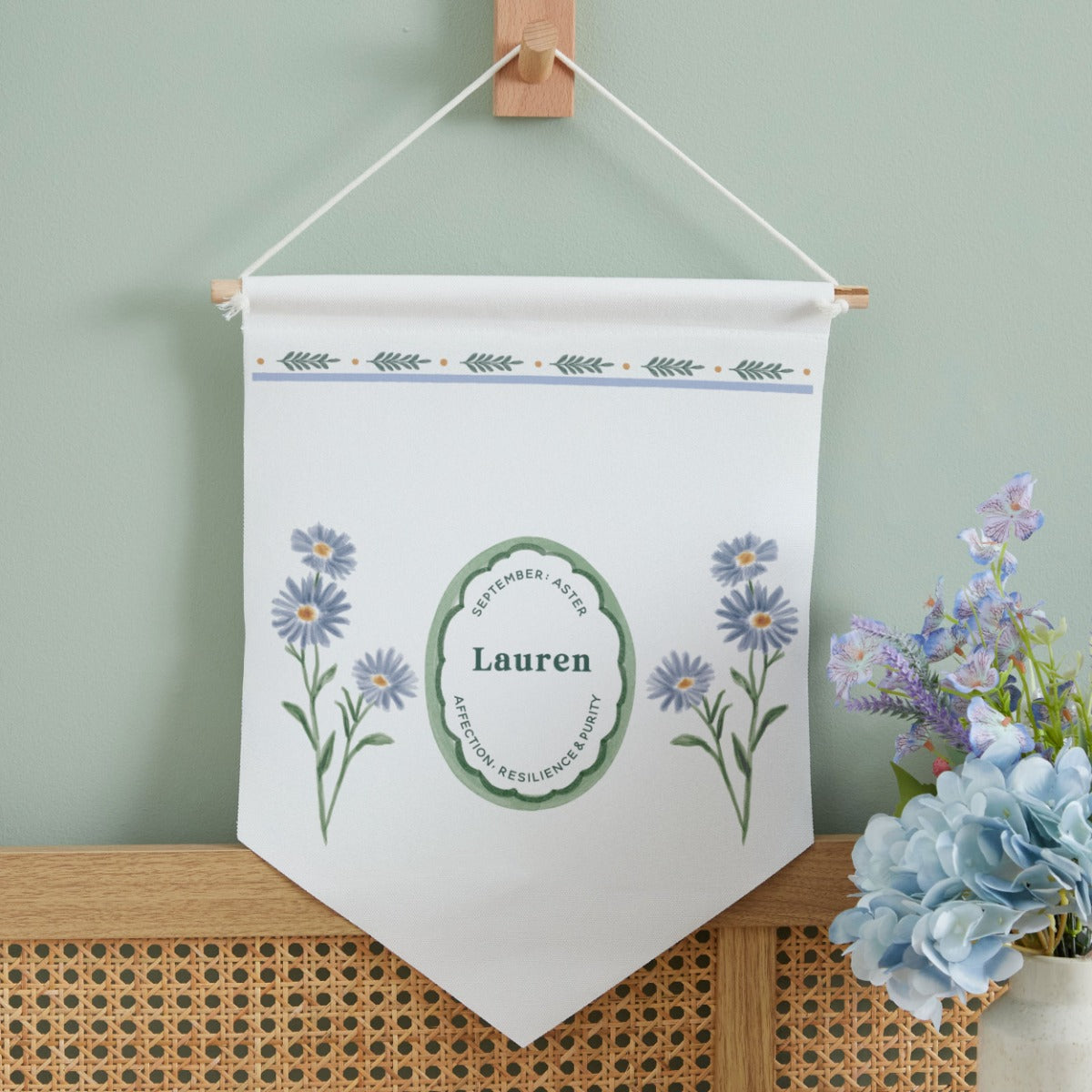 Personalised Birth Flower Wall Hanging