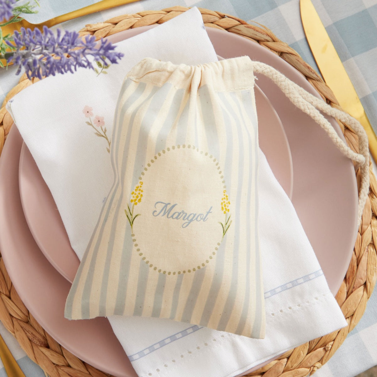 Personalised Spring Stripe Gift Bag