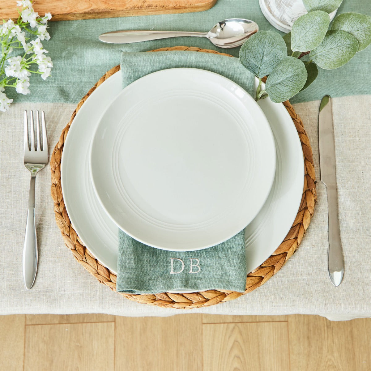 Personalised Rosemary Linen Napkin in Bold Font by Made Yours