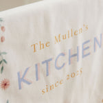 Personalised Floral Kitchen Tea Towel 