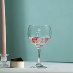 Personalised Initial Gin Glass with Engraved Birth Flower
