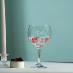 Personalised Gin Glass with Engraved Cursive Name
