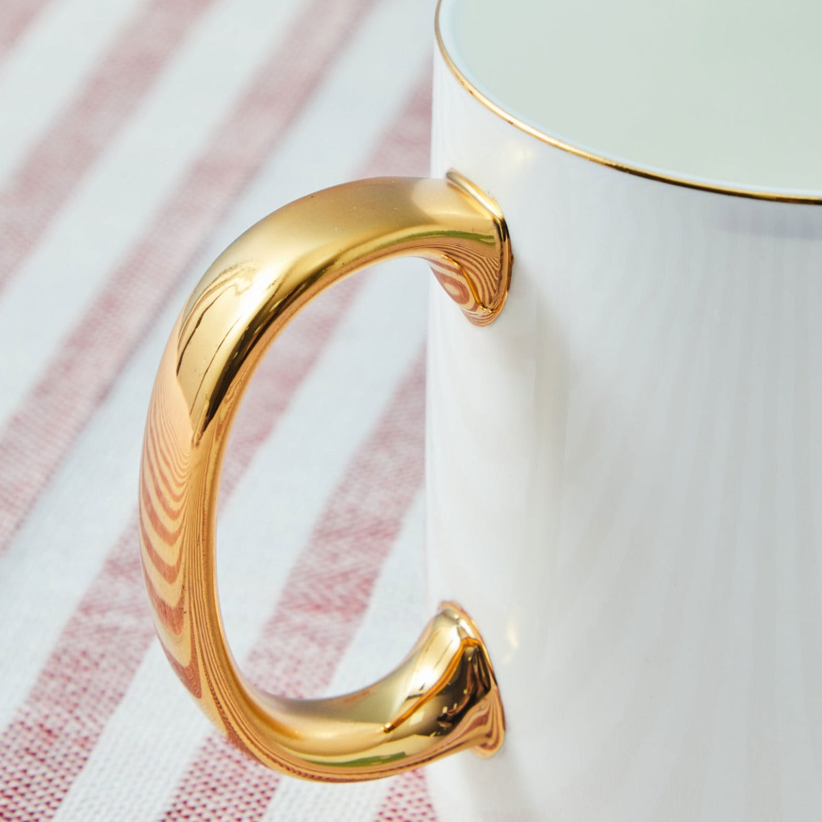 Personalised Modern Milestone 70th Birthday Golden Handle Fine China Mug