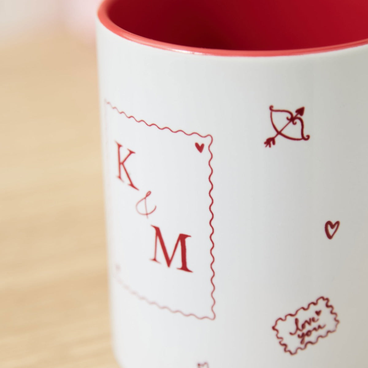 Personalised Heart Doodle Love You Photo Mug