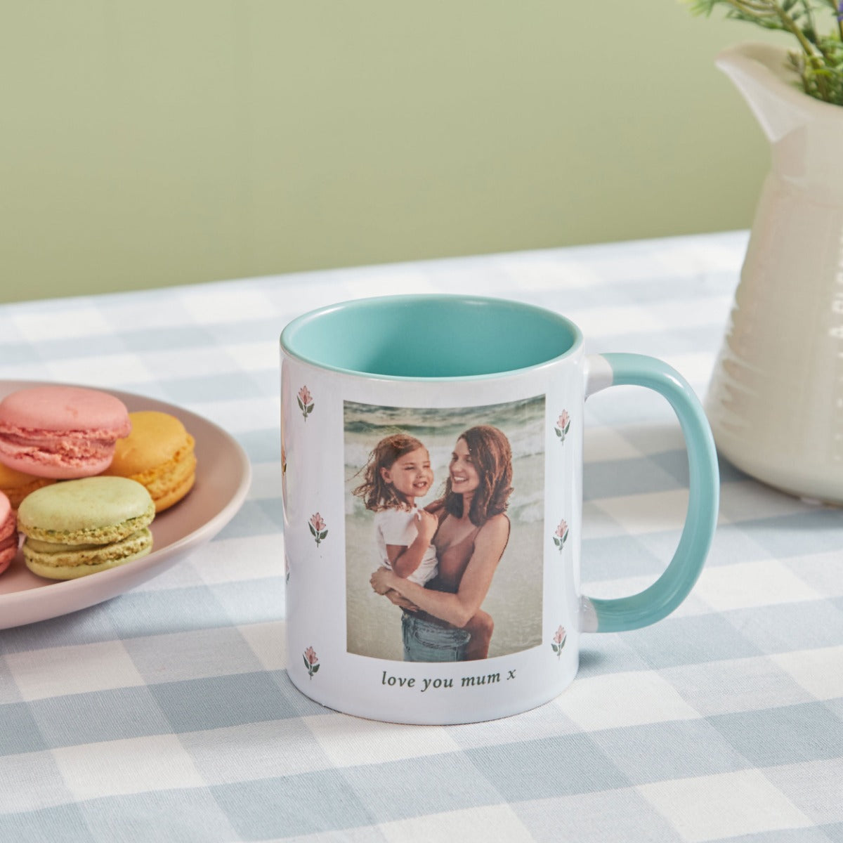 Personalised Green Inner Photo Mug