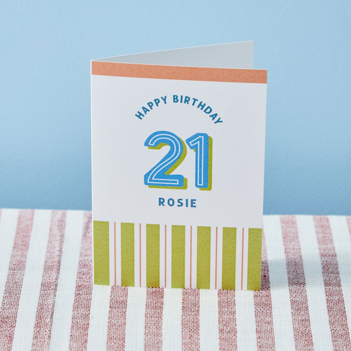 Personalised Modern Milestone 21st Birthday Card