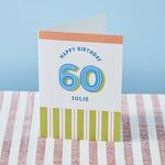 Personalised Modern Milestone 60th Birthday Card