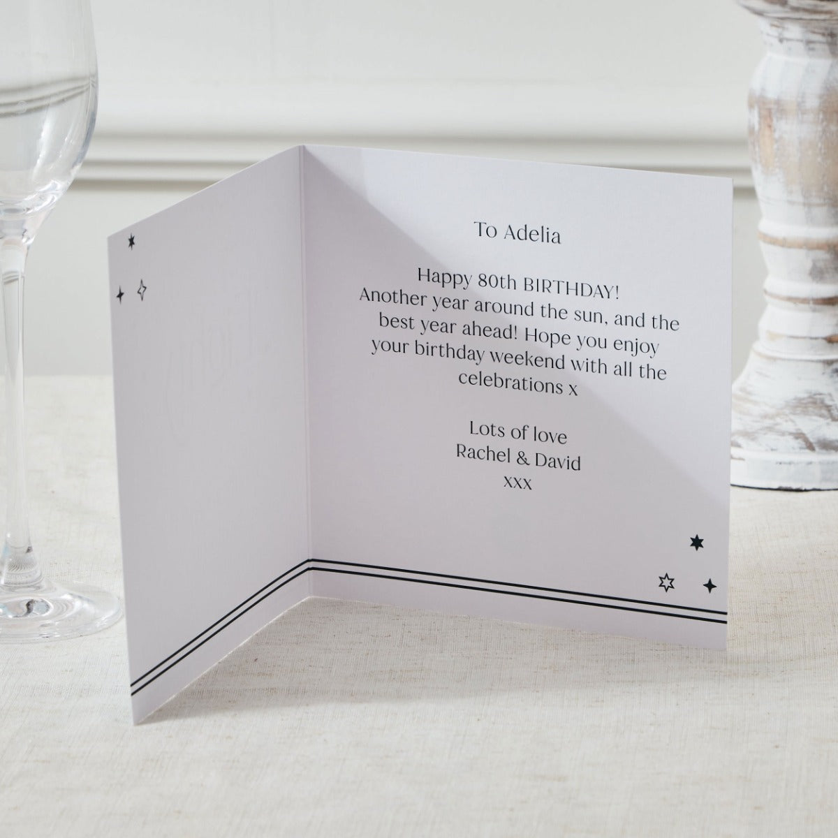 Personalised Sparkle 80th Birthday Card