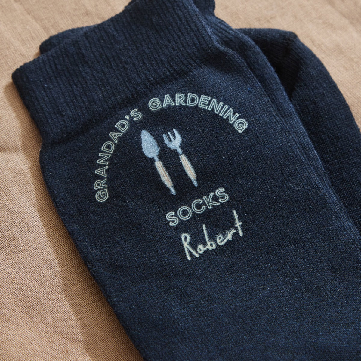 Personalised Navy Gardening Socks 