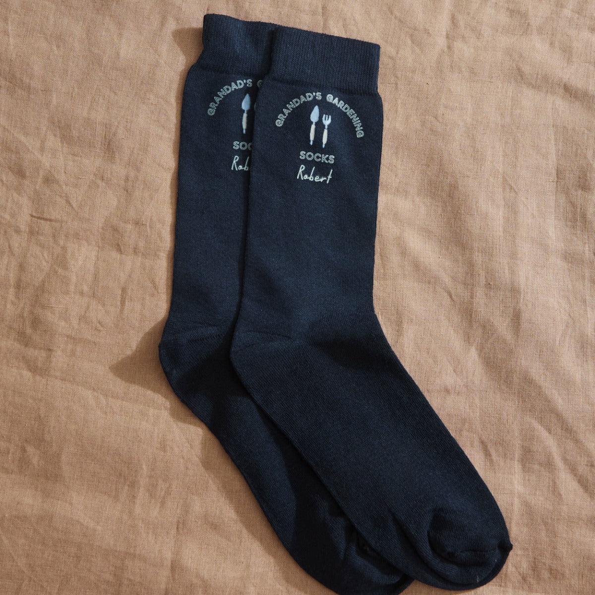 Personalised Navy Gardening Socks 