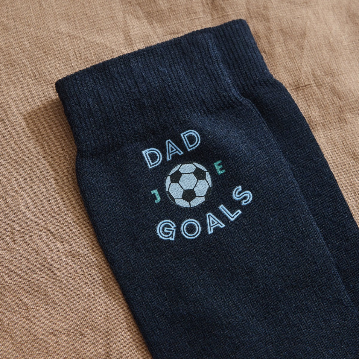 Personalised Dad Goals Navy Socks 