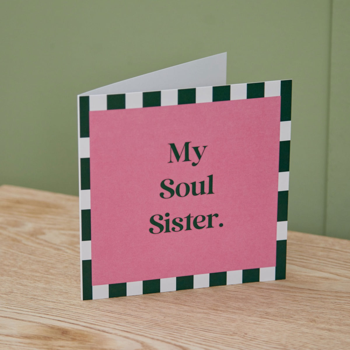 Personalised Slogan Square Card in Pink/Green