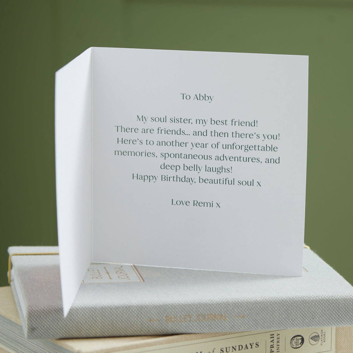 Personalised Slogan Square Card in Pink/Green