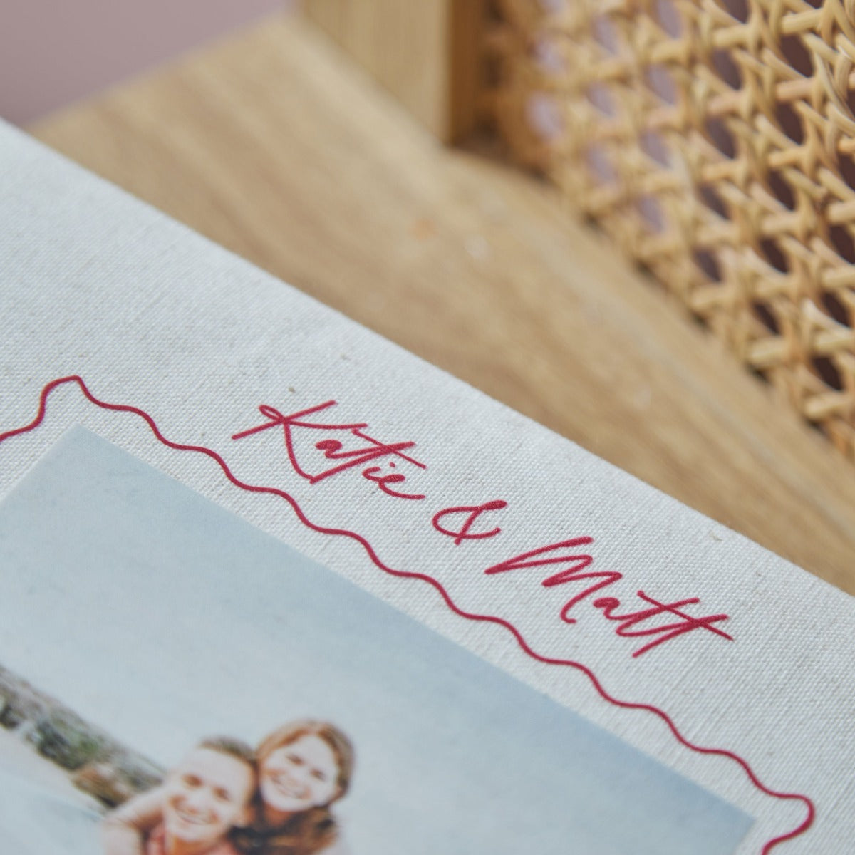 Personalised Our Story Heart Linen Photo Album