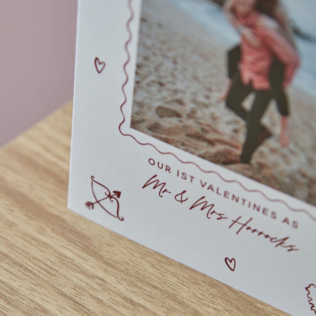 Personalised Heart Doodle Valentines Photo Card