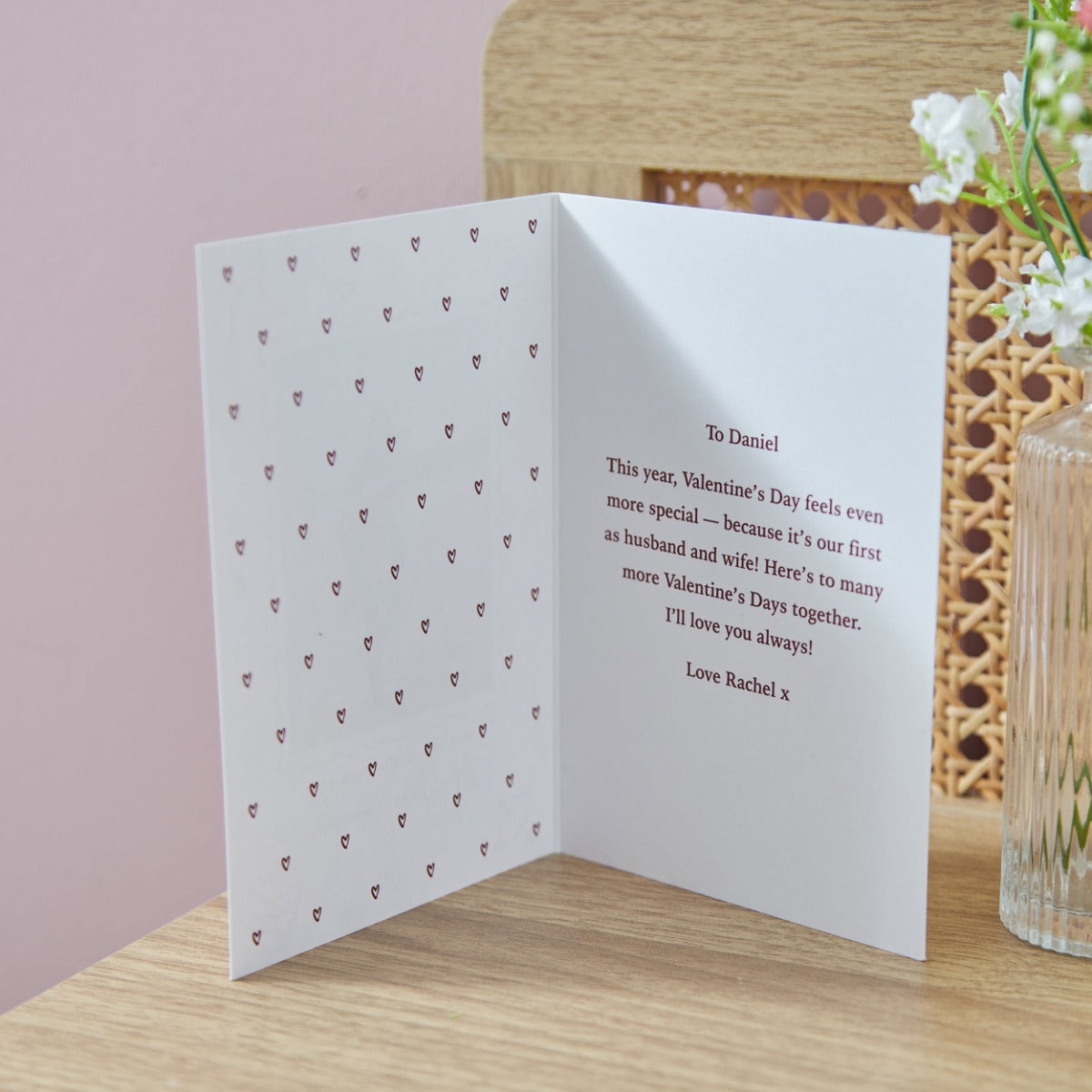 Personalised Heart Doodle Valentines Photo Card