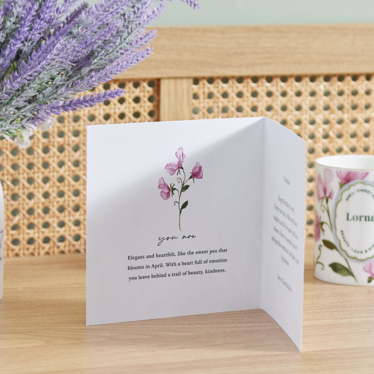 Personalised Birth Flower Square Card