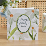 Personalised Birth Flower Square Card