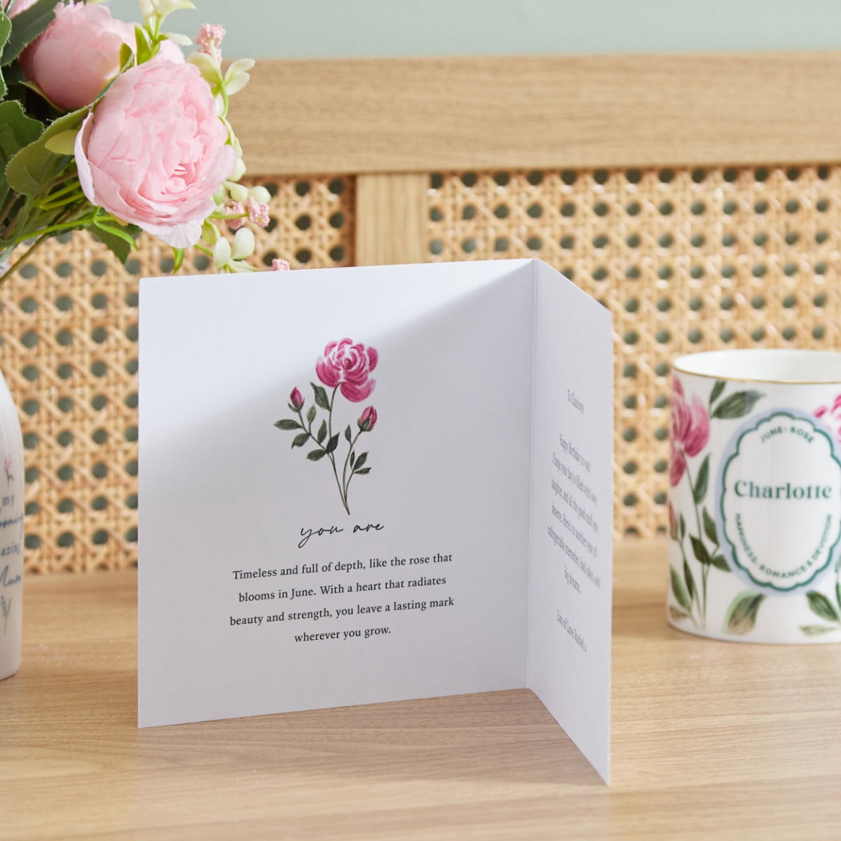 Personalised Birth Flower Square Card