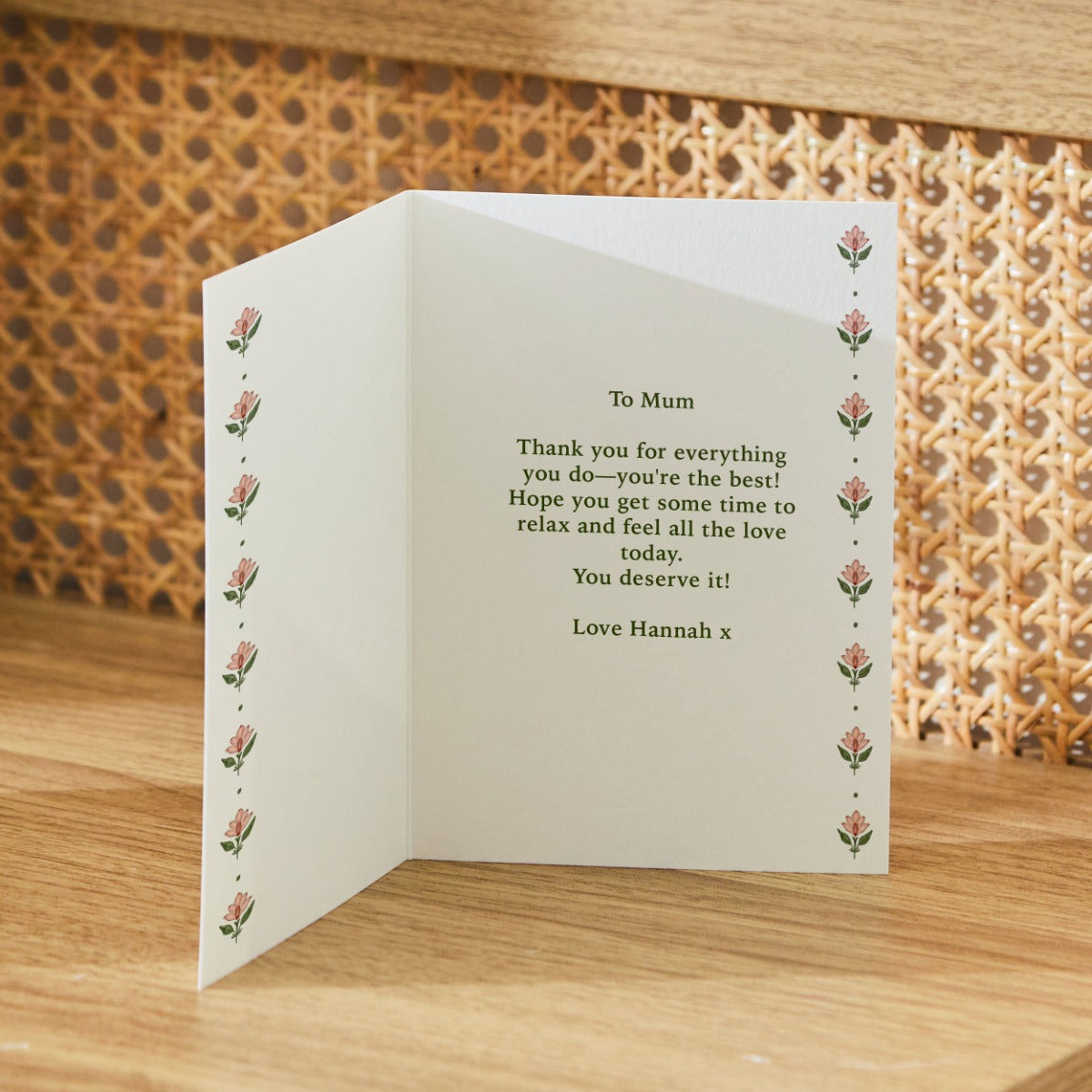 Personalised Mother's Day Floral Photo Card