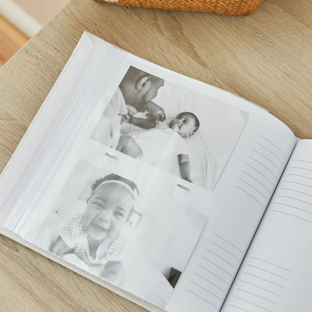 Personalised Blue Checkered Father's Day Linen Photo Album