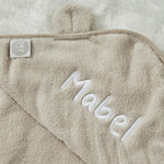 Personalised Large Oatmeal Hooded Towel