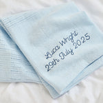 Personalised Blue Cellular Baby Blanket