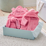 Personalised Peony Pink Splash, Snuggle & Cuddle Gift Set 