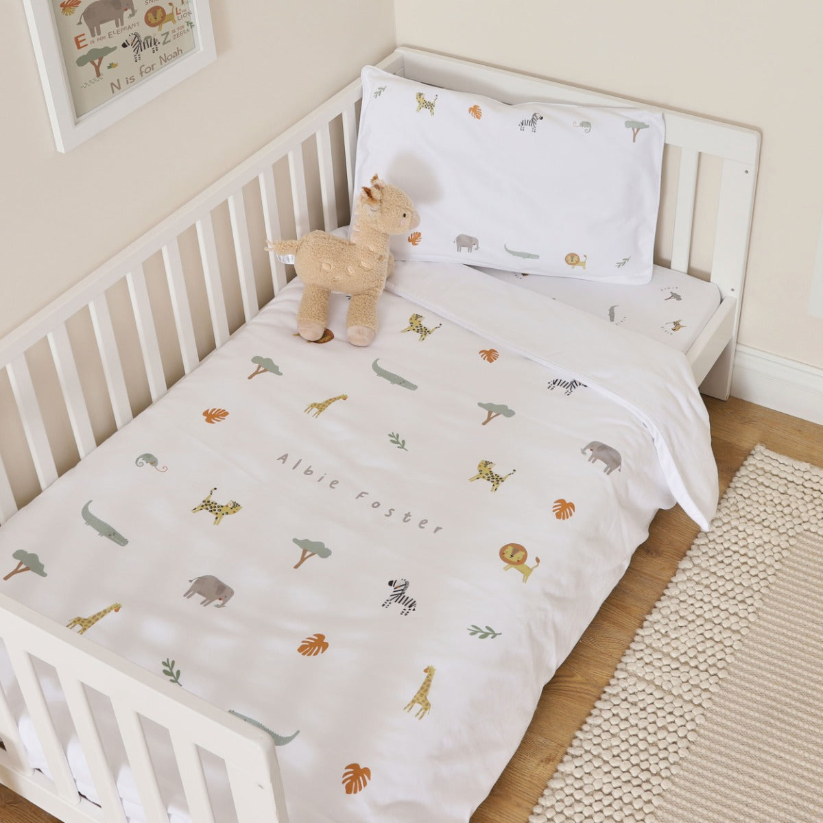 Personalised Safari Animals Bedding Set 