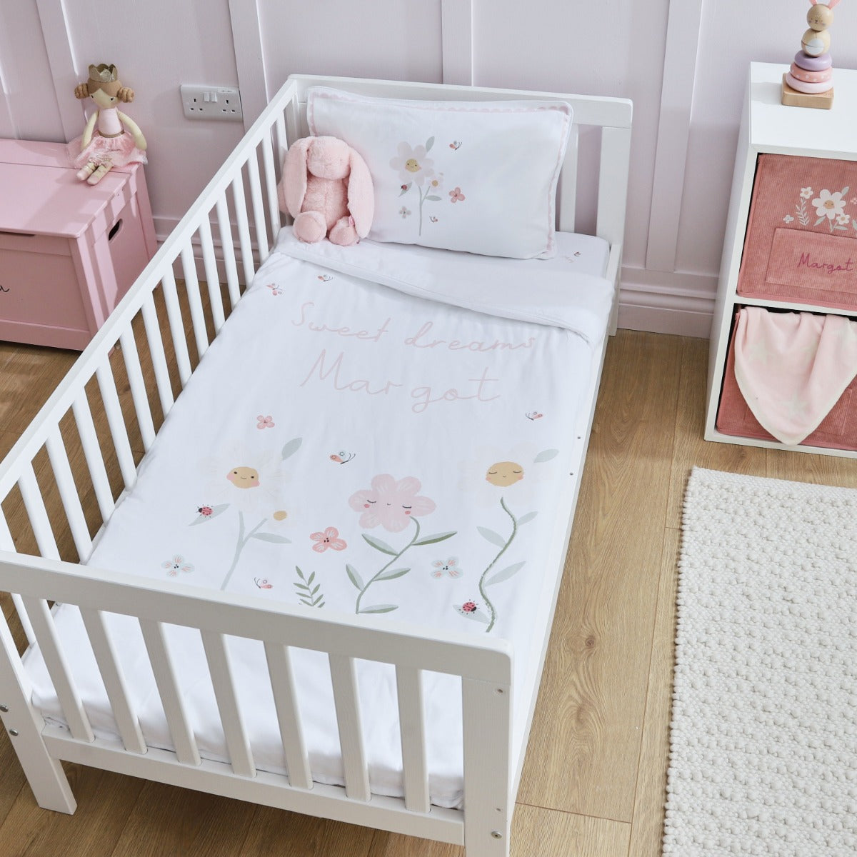 Personalised Floral Sweet Dreams Daisy Bedding Set