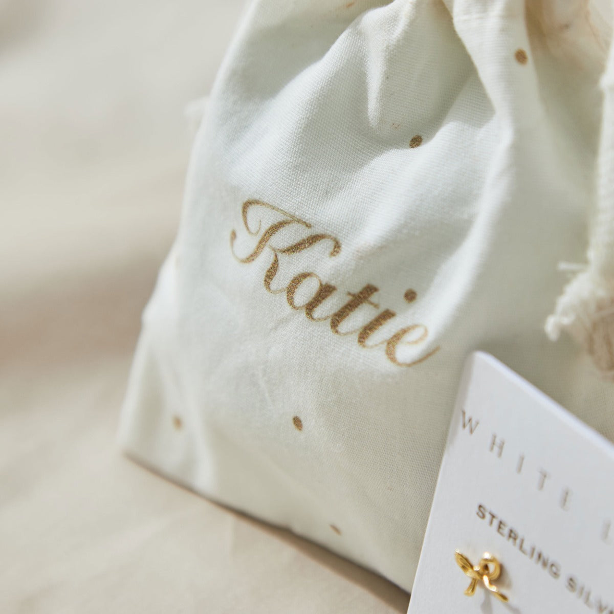Gold Plated Sterling Silver Little Bow Stud Earrings & Personalised Gift Pouch