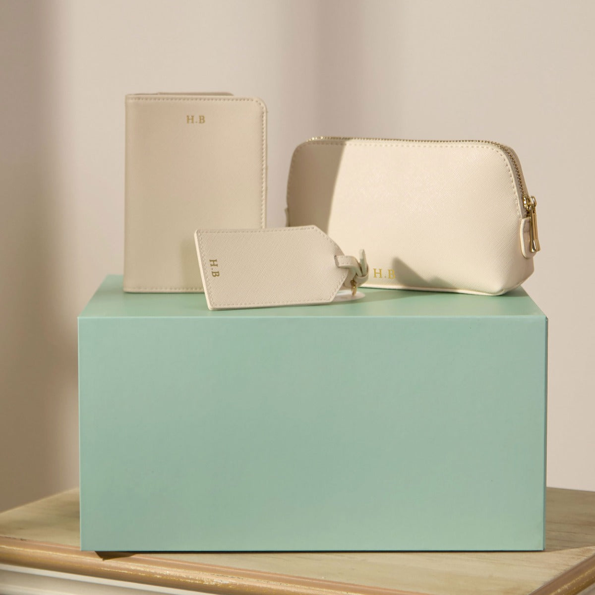 Personalised Oyster Passport & Cosmetic Bag Travel Gift Set