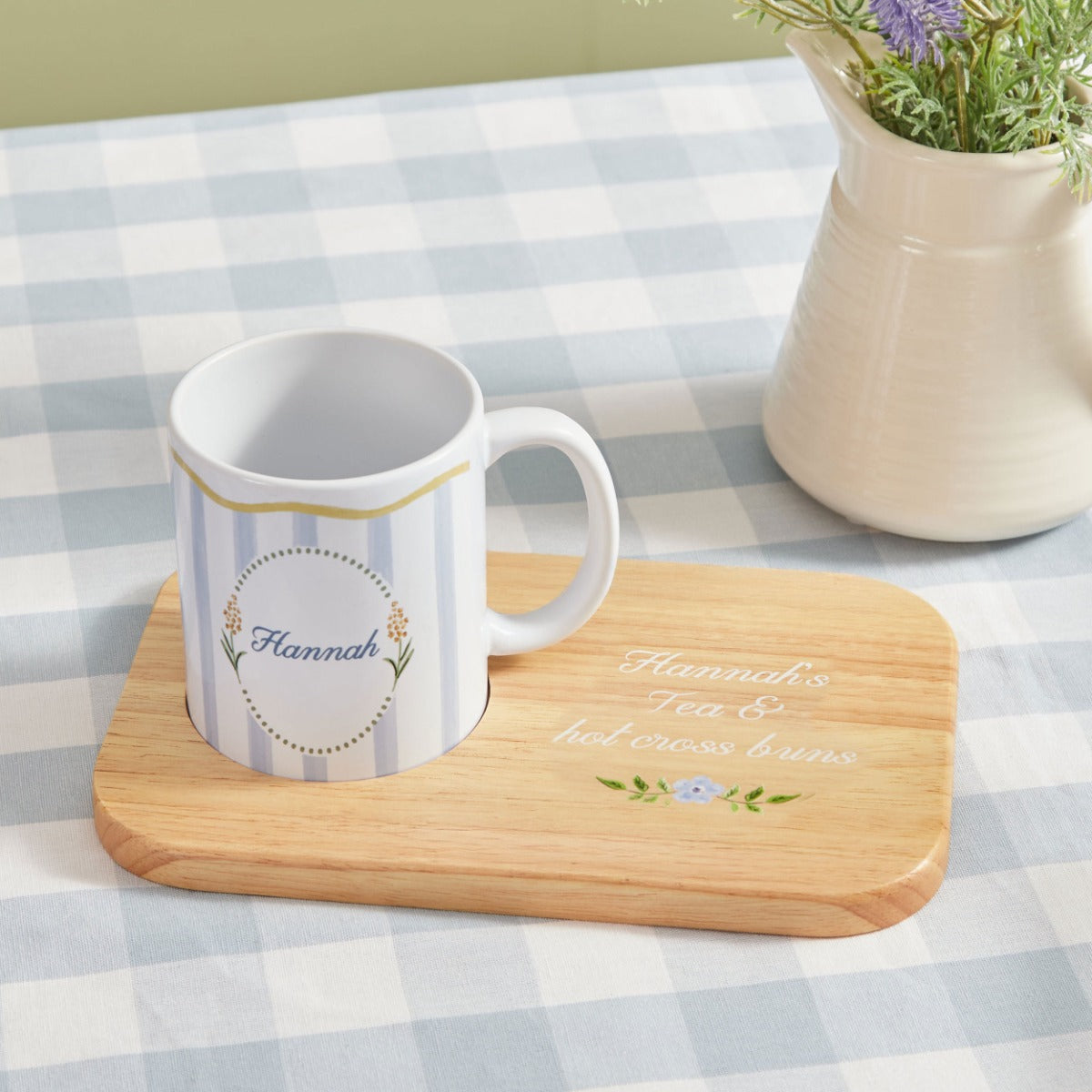 Personalised Spring Mug and Tray Set