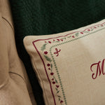Personalised Linen Merry Christmas Cushion 