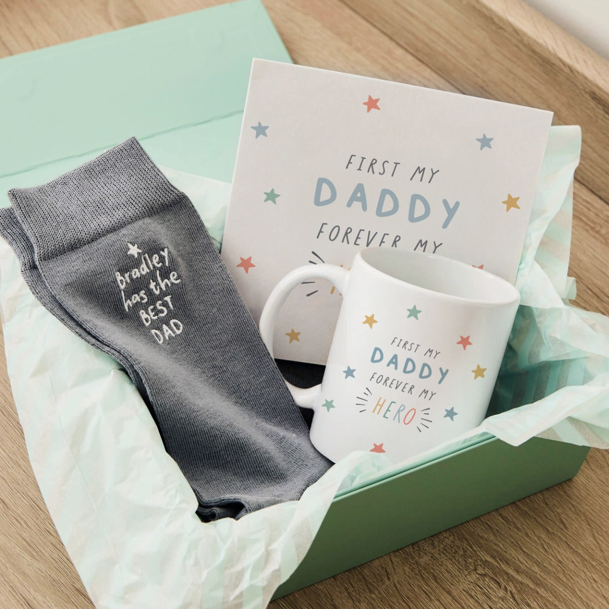 Personalised My Hero Father's Day Sock Gift Set