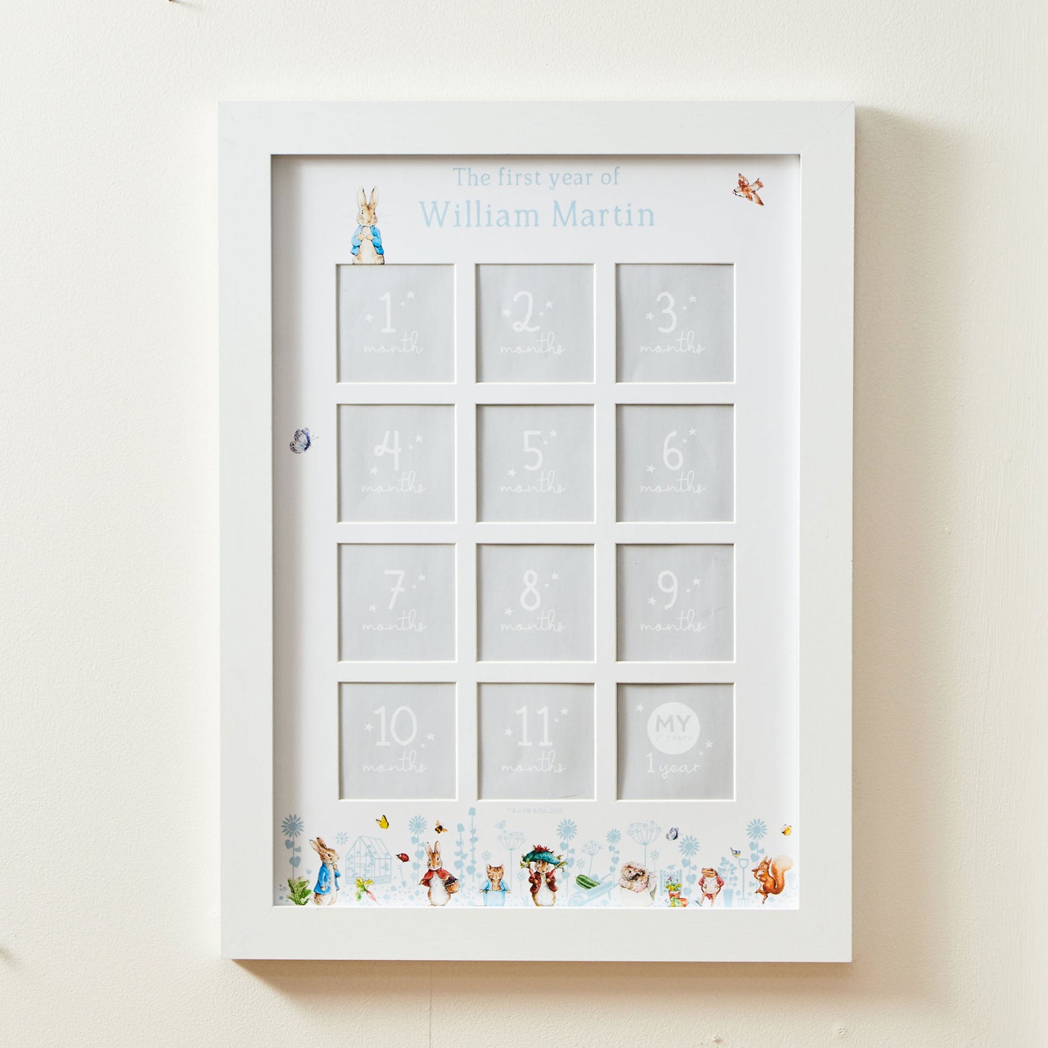 Personalised Peter Rabbit™ 12-Month Baby's First Year Photo Frame 
