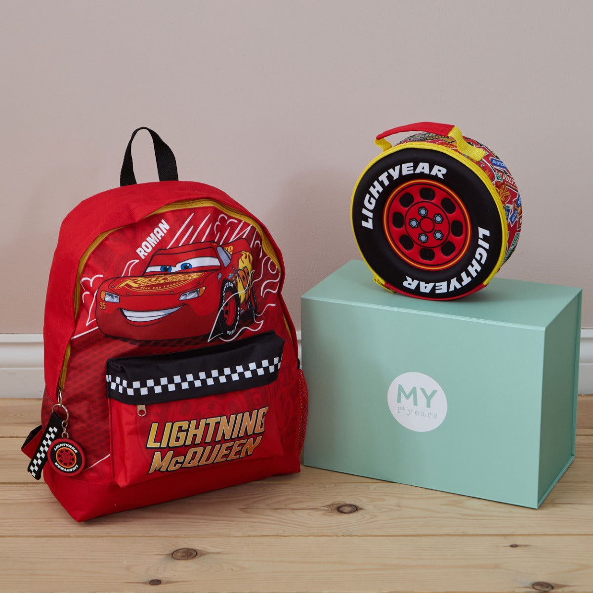 William Lamb Personalised Cars Lightning McQueen Bag & Lunch Bag Gift Set