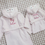 Personalised Sibling Pink Penguin Robes Gift Set