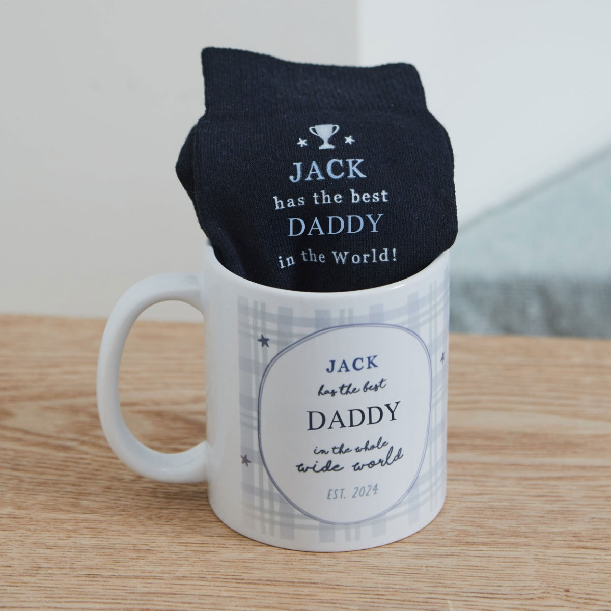 Personalised Best Grandad Mug & Sock Gift Set 