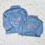 Personalised Big Sister & Little Sister Denim Jacket Gift Set