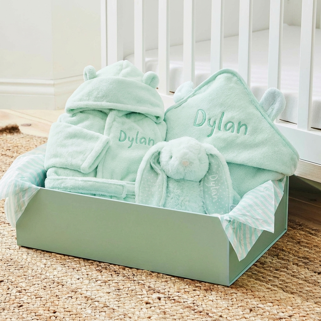Personalised Mint Choc Chip Splash, Snuggle and Cuddle Gift Set